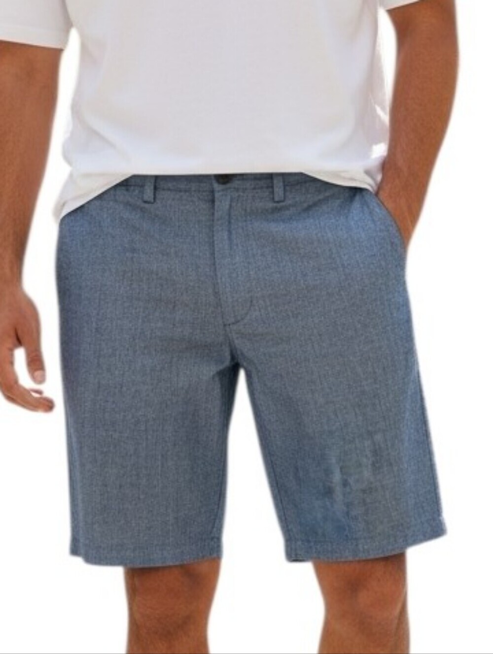 Banana Republic Chambray Flat-Front Shorts - Blue Gray